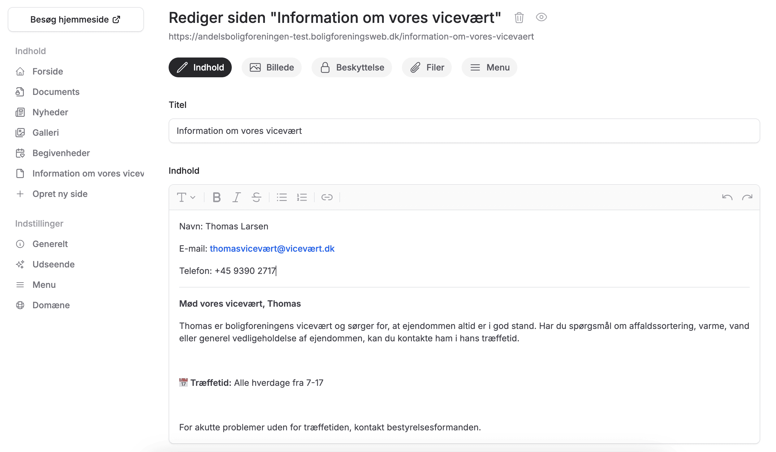 Skræmbillede af hvordan bestyrer opretter viceværtens oplysninger
