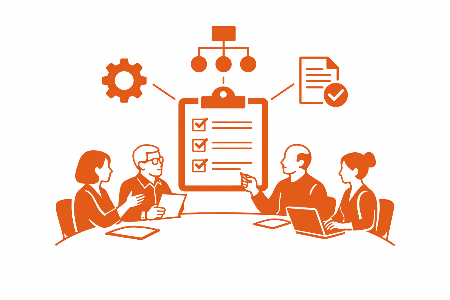 Illustration of an HOA board where shared processes matter more than individuals.