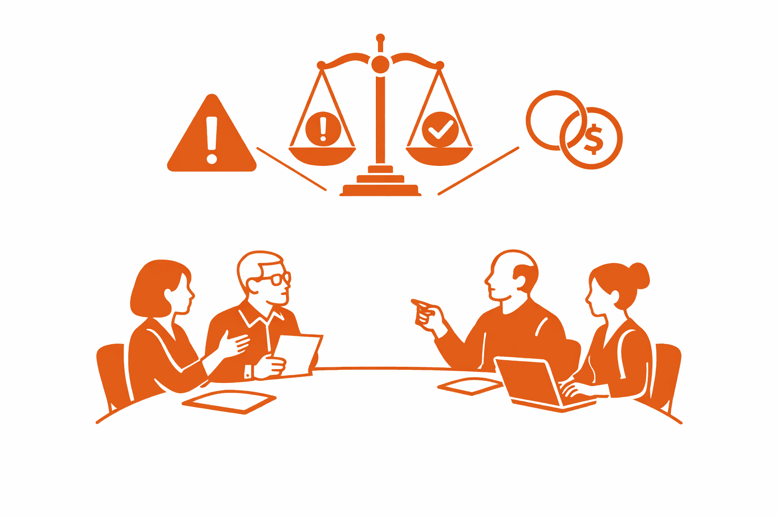 Board members discussing governance and balance